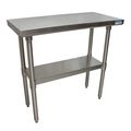 Bk Resources Flat Top Work Table Stainless Steel w/Galvanized Undershelf 48"Wx18"D VTT-1848